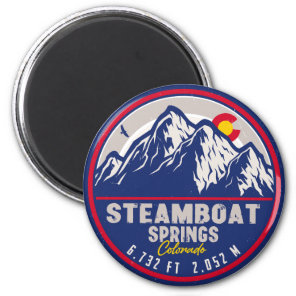 Steamboat Springs Colorado Retro Sunset Souvenirs Magnet