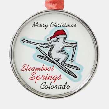 Steamboat Springs Colorado Santa Skier Ornament by ArtisticAttitude at Zazzle
