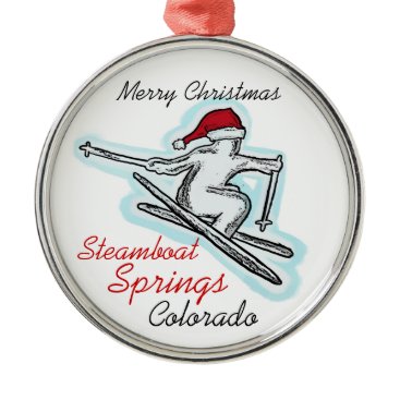 Steamboat Springs Colorado santa skier ornament