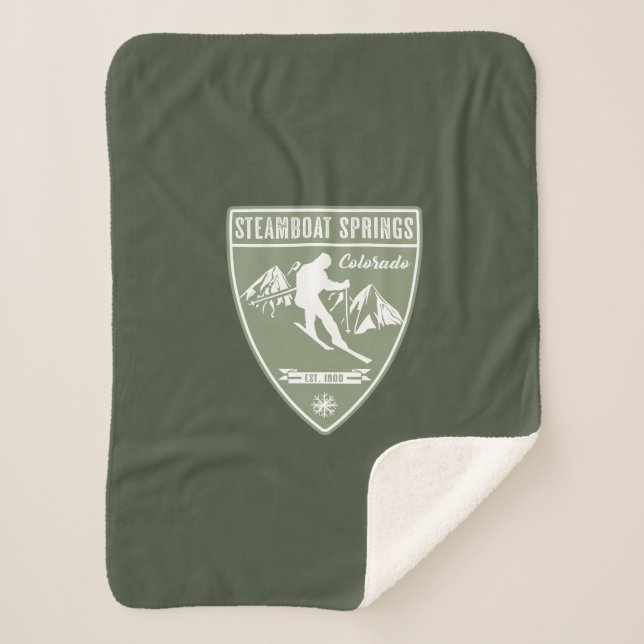 Steamboat Springs Colorado Sherpa Blanket (Front)