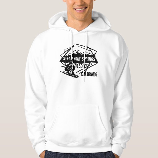 Steamboat Springs Colorado ski elevation hoodie (Front)