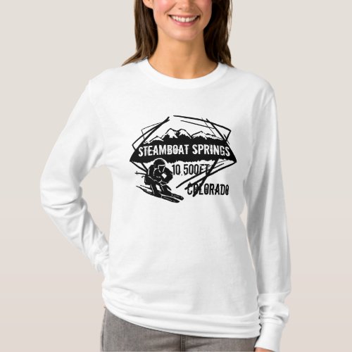 Steamboat Springs Colorado ski elevation hoodie T_Shirt