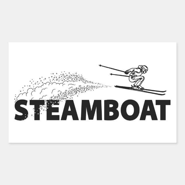 Steamboat Springs Colorado Ski Jumper Rectangular Sticker (Front)