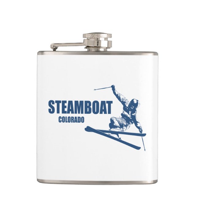 Steamboat Springs Colorado Skier Flask (Front)