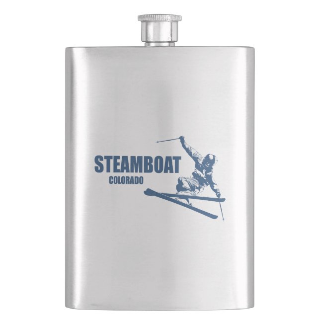 Steamboat Springs Colorado Skier Flask (Front)