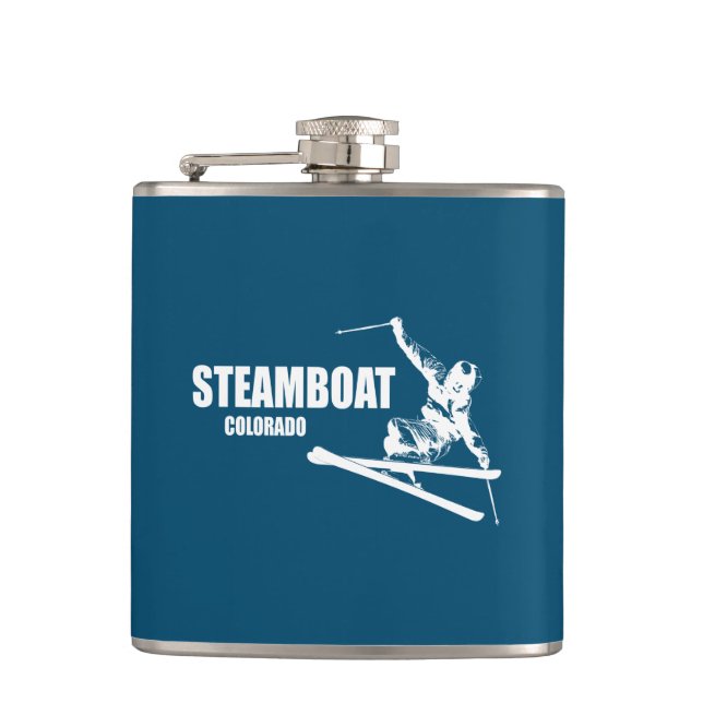 Steamboat Springs Colorado Skier Flask (Front)