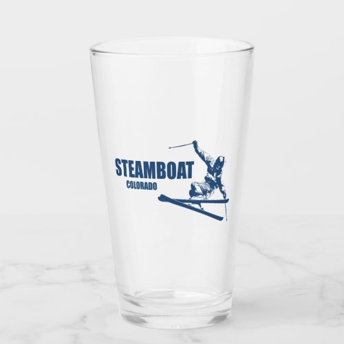 Steamboat Springs Colorado Skier Glass