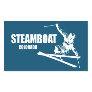Steamboat Springs Colorado Skier Rectangular Sticker