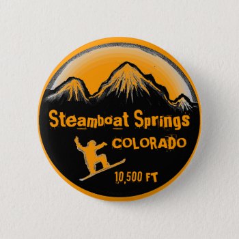 Steamboat Springs Colorado Snowboard Art Button by ArtisticAttitude at Zazzle