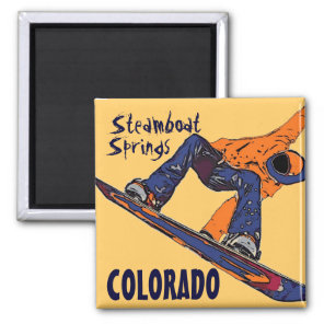 Steamboat Springs Colorado snowboard magnet