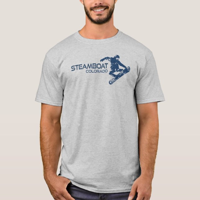 Steamboat Springs Colorado Snowboarder T-Shirt (Front)