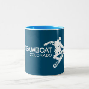 Steamboat Springs Colorado Snowboarder Two-Tone Coffee Mug