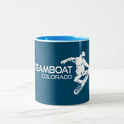 Steamboat Springs Colorado Snowboarder Two_Tone Coffee Mug