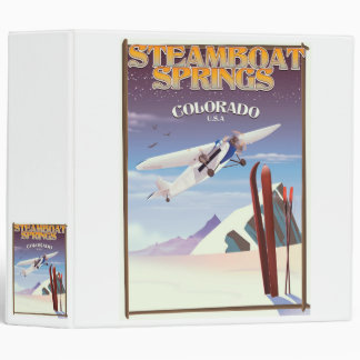 Steamboat Springs colorado vintage travel poster 3 Ring Binder