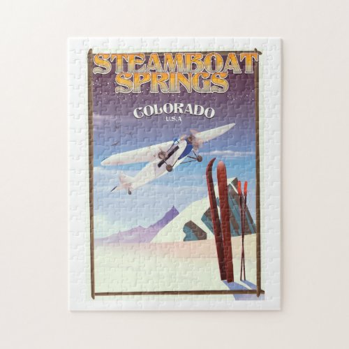 Steamboat Springs colorado vintage travel poster Jigsaw Puzzle