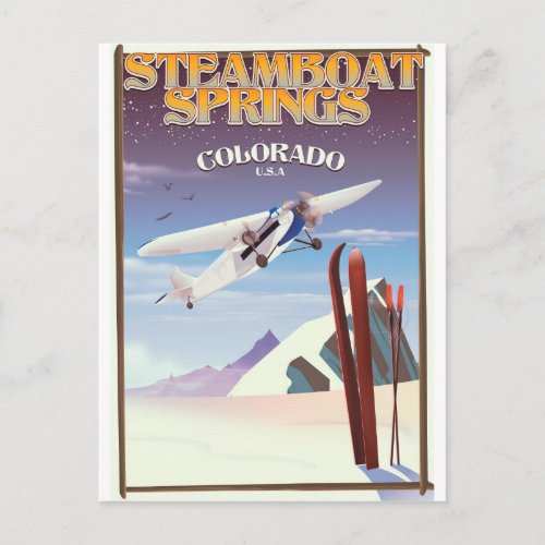 Steamboat Springs colorado vintage travel poster Postcard