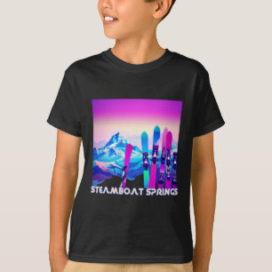 Steamboat Springs Ski Retro 80's Style Skiing And  T-Shirt