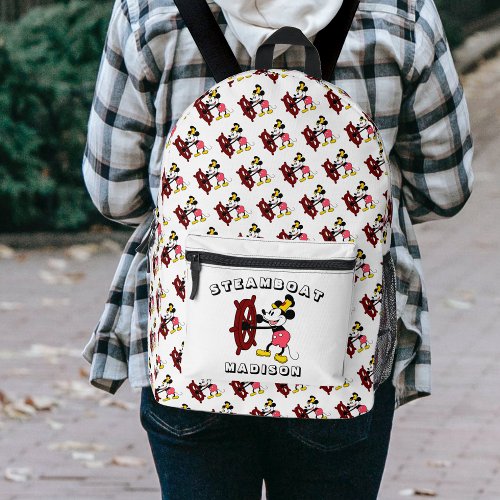 Steamboat Willie Cartoon Mouse Printed Backpack