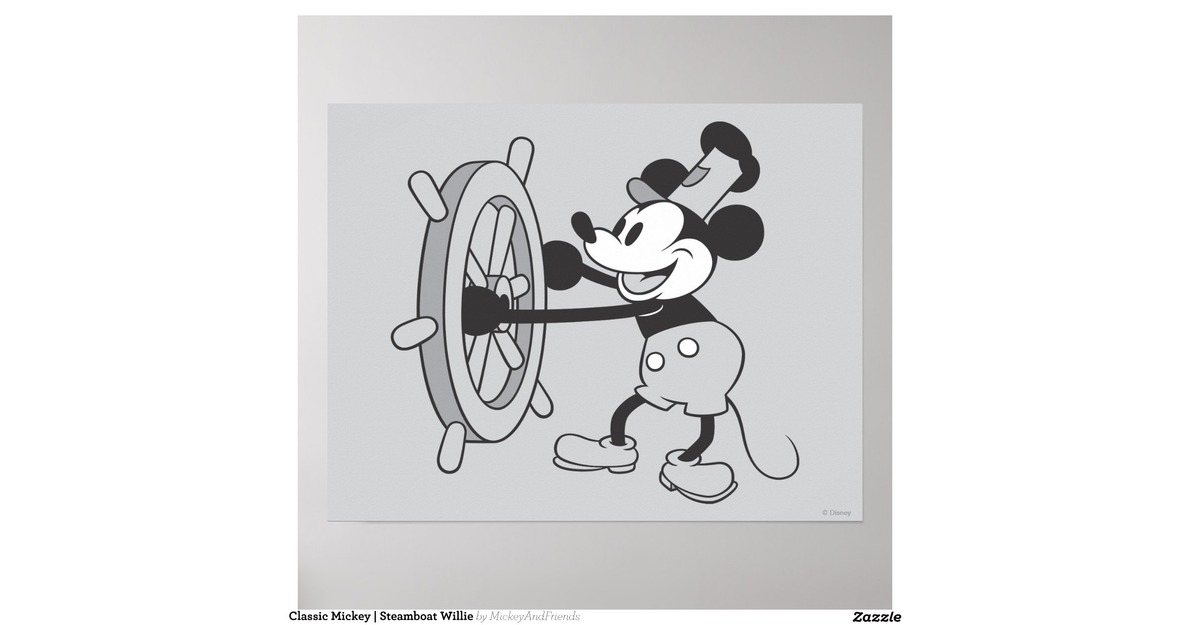 Steamboat Willie Mickey Mouse Print | Zazzle