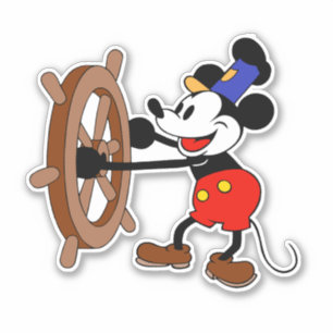 Steamboat Willie Mickey Mouse Sticker