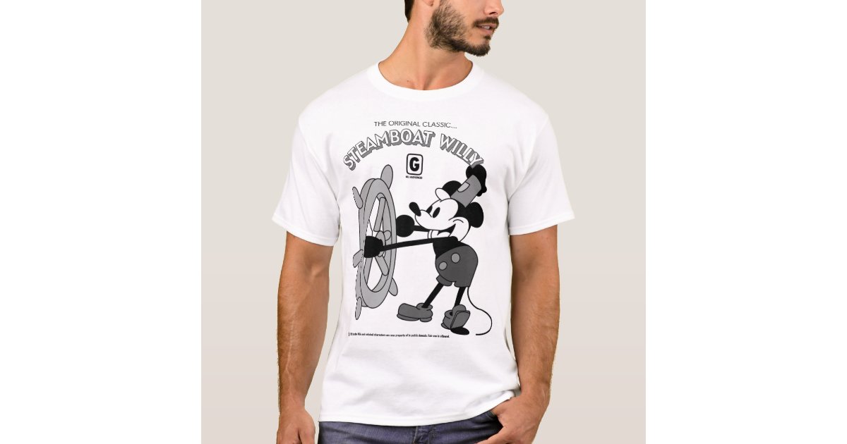 Steamboat Willie Retro T-Shirt  | Zazzle