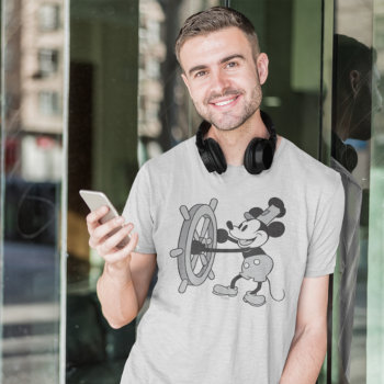 Steamboat Willie T-shirt by MickeyAndFriends at Zazzle