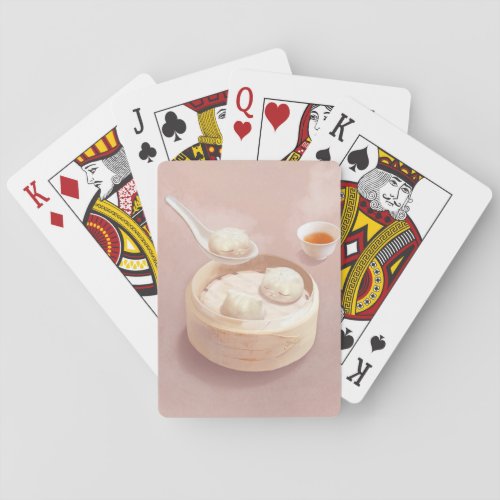 Steamed Bao Buns with Tea Poker Cards