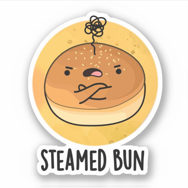 Steamed Bun Funny Food Pun  Sticker (Front)