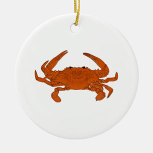 Steamed Crab Logo (Atlantic blue crab) Ceramic Ornament