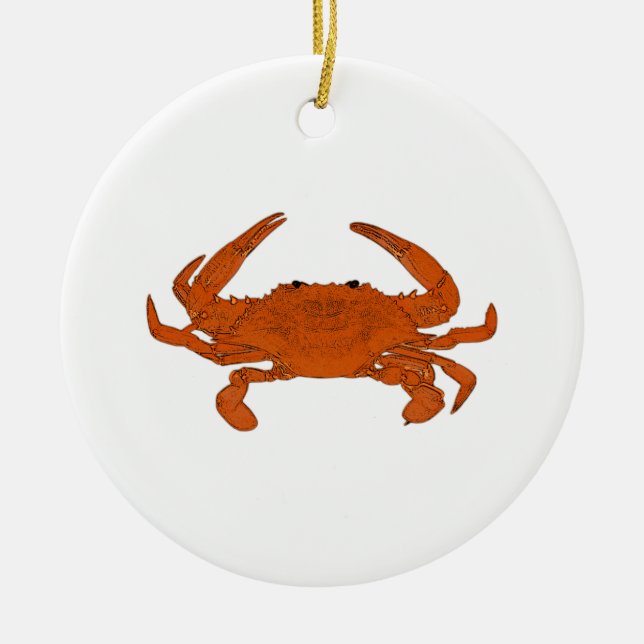 Steamed Crab Logo (Atlantic blue crab) Ceramic Ornament (Front)