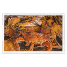 Steamed Crabs Acrylic Rectangle Tray