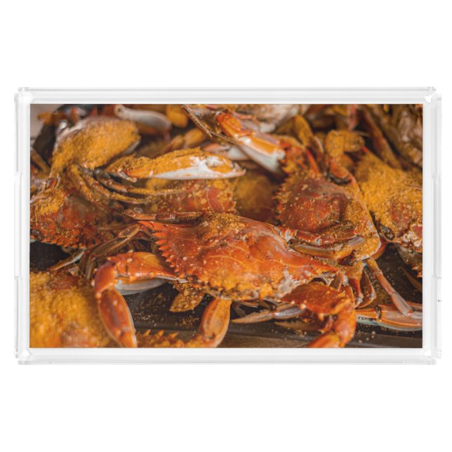 Steamed Crabs Acrylic Rectangle Tray (Front)