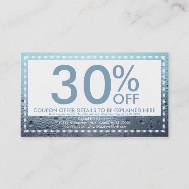 steamed glass coupon card (Front)