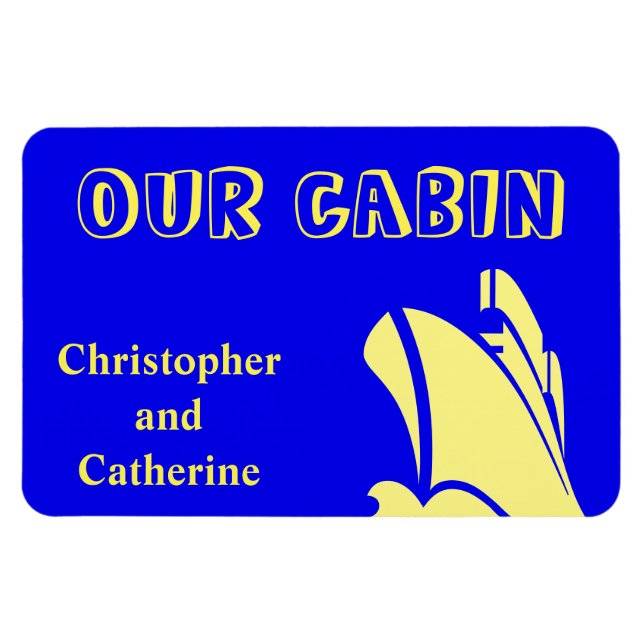 Steamer Blue Stateroom Door Marker Magnet (Horizontal)