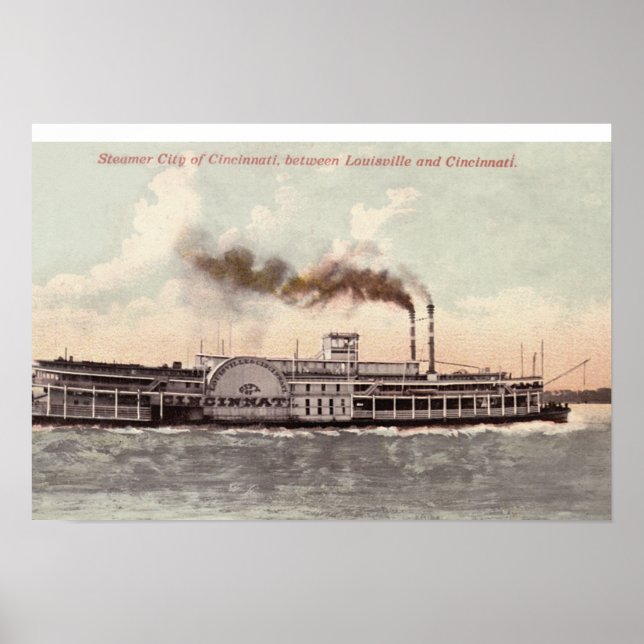 Steamer City of Cincinnati Poster (Front)