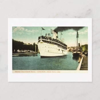 Steamer City Of South Haven Great Lakes Postcard by scenesfromthepast at Zazzle