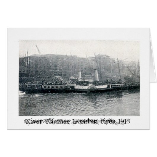 Steamer leaving Fresh Wharf, London Cards (Front Horizontal)