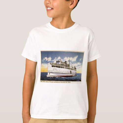 Steamer Naushon Nantucket Steamboat Line Mass T_Shirt