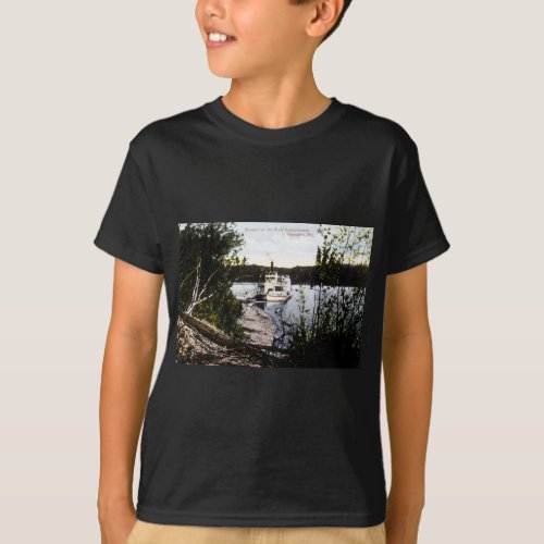 Steamer on River Saskatchewan Edmonton Alta T_Shirt