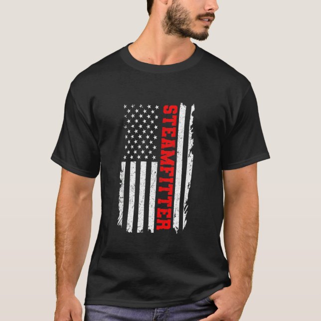 Steamfitter American Flag Freedom Welders T-Shirt (Front)