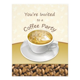 Steaming cappuccino coffee cup Party Invitation