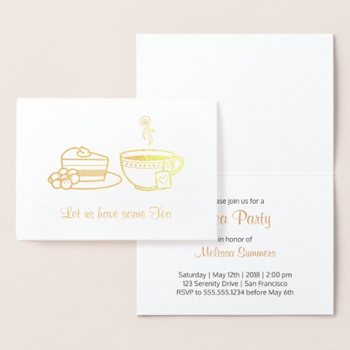 Steaming Cup and Cake Tea Party Invitation