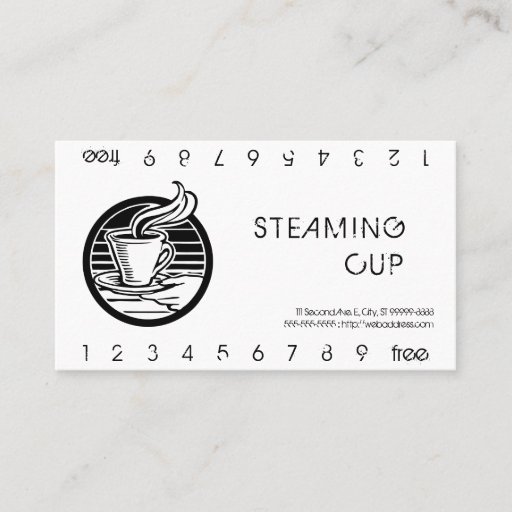 Customizable Steaming Cup in Hand Logo Punch Card Business Card