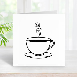 Rubber Stamp - Heart Coffee Cup w/ Saucer — Modern Maker Stamps