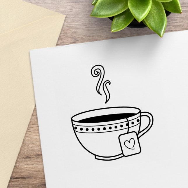 Steaming Cup of Tea Rubber Stamp (Creator Uploaded)