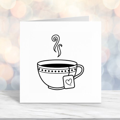 Steaming Cup of Tea Self_inking Stamp