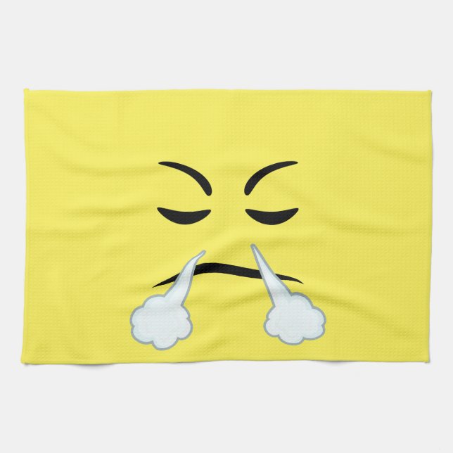 Steaming Emoji Kitchen Towel (Horizontal)