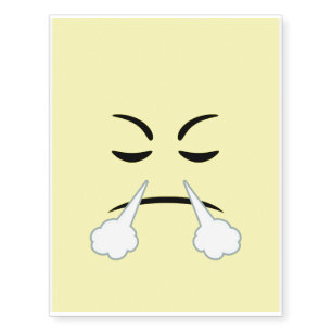 Steaming Emoji Temporary Tattoos