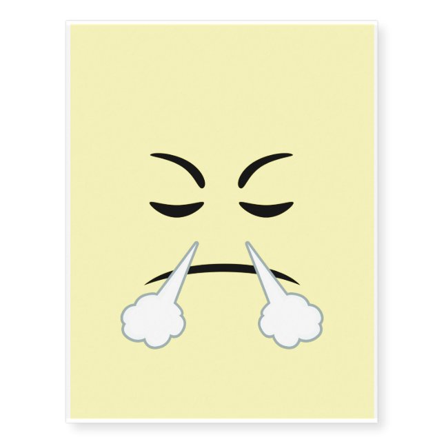 Steaming Emoji Temporary Tattoos (Front)