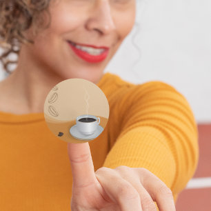 Steaming Hot Coffee Classic Round Sticker